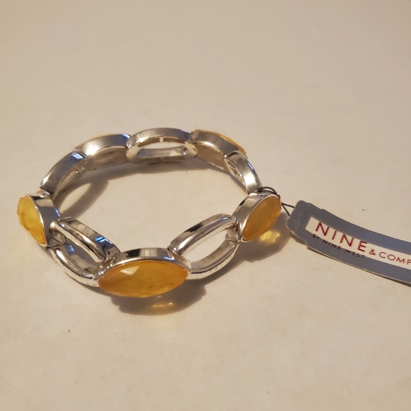 NINE WEST SILVER WITH  GOLD GEM BRACELET NWT - Picture 8 of 9